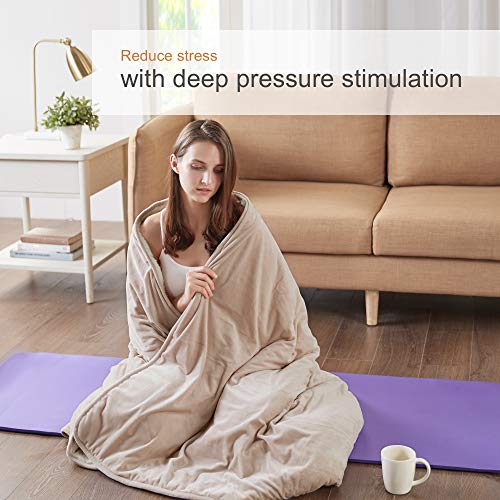 Degrees of Comfort Sherpa Weighted Blanket Throw for Adults DualSided Fuzzy Soft Sherpa