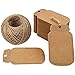 G2PLUS Kraft Paper Gift Tags, Blank Bottle Tag, 100PCS Vintage Mason Jar Tags Canning Labels, Brown Hangtags with Natural Jute Twine for DIY and Craft, Canning Jars and Party Favors