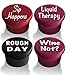 4 Wine Stoppers - Best Wine Gifts Accessories to Label Your Personalized Wine Bottles and Racks. Seal Your Favorite Wine with Reusable Silicone Bottle Cap Art