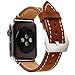 Apple Watch Band, 42mm iWatch Strap Premium Vintage Crazy Horse Genuine Leather Replacement Watchband with Stainless Metal Clasp for All Apple Watch Sport Edition - Brown