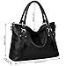 YALUXE Women's Vintage Style Soft Leather Tote Large Shoulder Bag Black