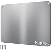 9 inches x 6.5 inches Stainless Steel Plate for Magnets, 3M Adhesive Back, Mounting Screws, Ideal for Magnetic Shelf, Spice Holders, Colorful Magnets as a Gift. Mount Anywhere! (Silver, 1 Pack)