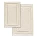 Superior Non-Slip 2 Piece Bath Rug Set, Ultra Plush, Soft, and Absorbent 100% Combed Cotton Pile - Traditional Oval Bath Mat Set, Cream
