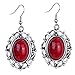 YAZILIND Vintage Red Oval Dangle Drop Hook Earrings Women