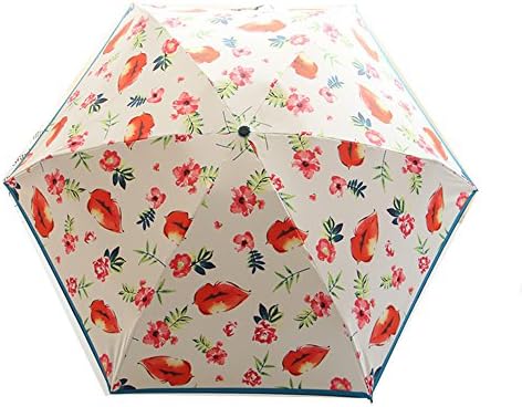 Memberr Super Light Floral Lipstick Mini Half off Black Glue Sun Umbrella Folding Umbrella