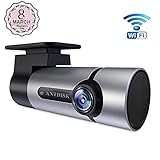 HD Camera for Car AntDisk Full HD 1080P with Super Night Vision Car DVR Dashboard Camera Recorder G-Sensor Built-in WiFi&GPS for Android and IOS System