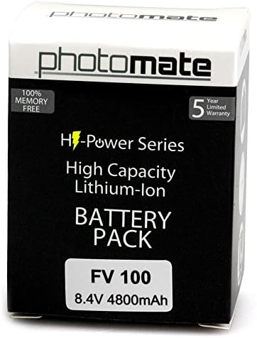 PhotoMate NP-FV100 FV100 Ultra High Capacity Rechargeable Battery Pack (4800mAh) for Sony HDR-SX45, HDR-SX85, HDR-XR260V, HDR-CX190, HDR-CX190, HDR-CX200, HDR-CX210, HDR-CX220, HDR-CX230, HDR-CX260V, HDR-CX290, HDR-CX380, HDR-CX580V, HDR-CX760V, HDR-PJ200, HDR-PJ260V, HDR-PJ380, HDR-PJ580V, HDR-PJ710V, HDR-PJ760V, HDR-TD20V, HDR-VG20H, NEX-VG30, NEX-VG900, DEV-50V Camcorder / Video Camera