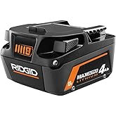 RIDGID 18V 4.0 AH MAX Output Lithium-ION Battery AC840040 | Not eligible for the Lifetime Service Agreement