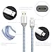 Micro USB Cable, Eversame 3 Pack 6Ft 1.8M Premium Nylon Braided High Speed Data Sync Charger Cord with Aluminum Shell for Android, Samsung Galaxy S6 Edge Plus, HTC One M9, LG G4(Blue Black Hot Pink)
