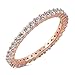espere CZ Paved Stackable Eternity Ring Diamond Wedding Band in Rose Gold Size 7
