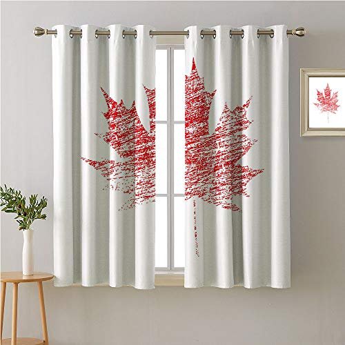 Jinguizi Canada Grommet Curtain Panels Maple Tree Leaf With