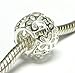 Queenberry Sterling Silver Filigree Daisy Flower Bead for European Charm Bracelets