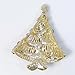EVER FAITH Streamer Star Christmas Tree Brooch Pin Green w/Brown Austrian Crystal