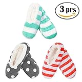 Adult Size Large Super Soft Warm Cozy Fuzzy Slippers Non-Slip Lined Socks - Assortment N15
