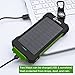 Solar Charger,Hiluckey 10000mAh Solar Power Bank Waterproof Portable Solar Panel Energy Rugged Shockproof Dual USB Port With LED Flashlight for iPhone, Android