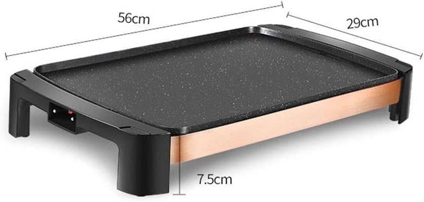 review Electric Teppanyaki Table Grill, 56297.5cm Non-Stick Griddle 5 Files with Adjustable Temperature, BBQ Hot Plate Barbecue - Large Electric Health Grill - Teppanyaki Style 1800W