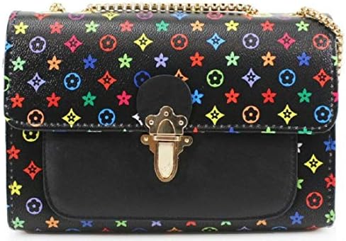 Ladies Monogram Shoulder Bag Evening Cross Body With Chain Strap Bag