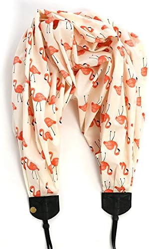 scarf camera strap pink flamingo