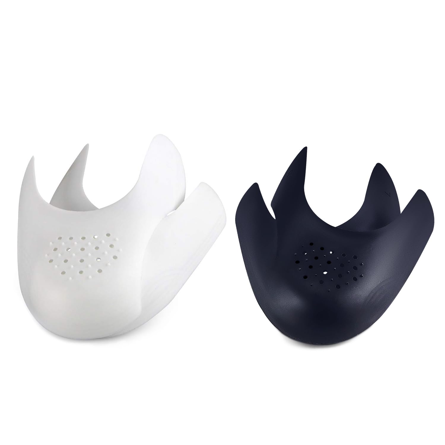 CuteHome 2 Pairs Sneaker Crease Protectors Against Shoe Creases, Shoe Toebox Protector, Women's UK Size 3-6.5(White-Black)