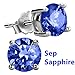 Sterling Silver Stud Earrings for Girls Cubic Zirconia Studs Simulated Birthstone Earrings for Women