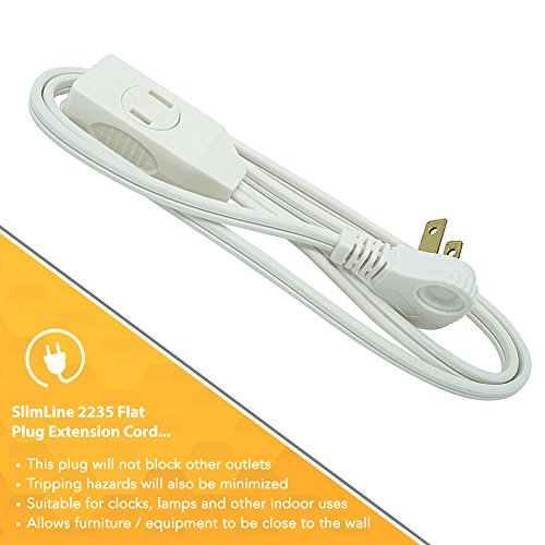 SlimLine 2235 Flat Plug Extension Cord, 2Wire, 3Foot, White Buy