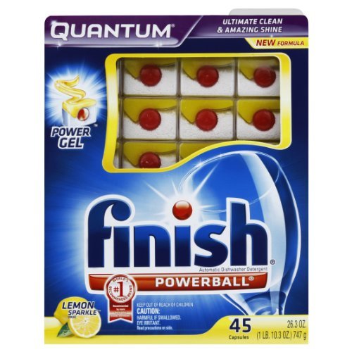 Finish Quantum Max Ultra-Degreaser w. Lemon, 45ct, Dishwasher Detergent Tablets