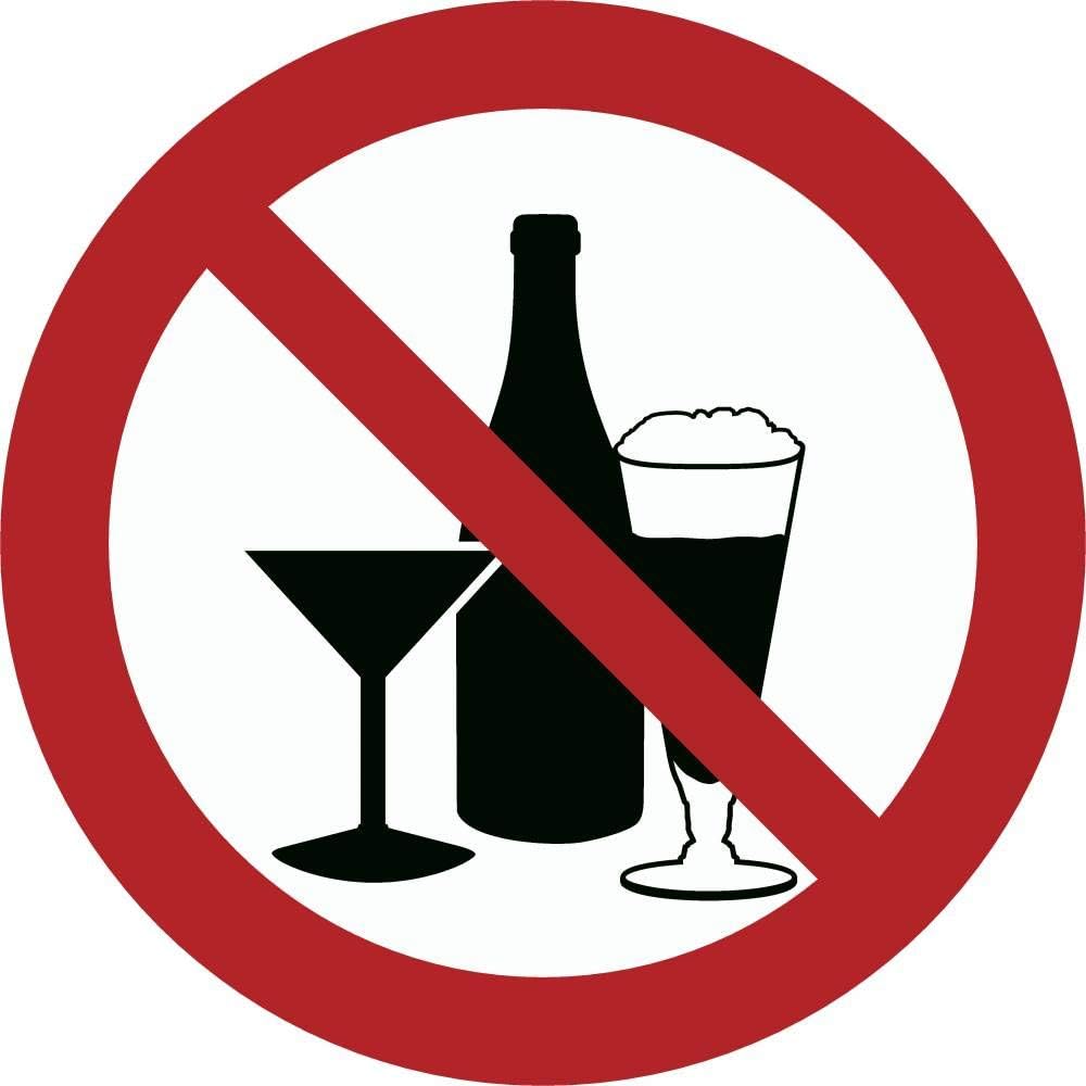 Enjoying Alcohol Prohibited Sticker Diameter 10 cm (Weatherproof ...
