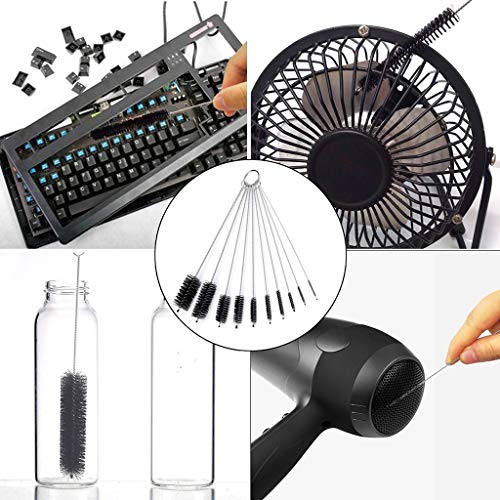 Fine Nylon Tube Brush Set, Nylon Bottle Cleaning Brush Set, Variety Pack for Glasses Drinking Straws, Keyboards, Jewelry Cleaning, Antistatic Brushes, Pipe Cleaning Brushes (B) - Thumbnail 3