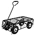 Sunnydaze Utility Steel Garden Cart, Outdoor Lawn Wagon with Removable Sides, Heavy-Duty 400 Pound Capacity, Black