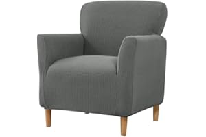 Elehealthy Stretch Chair Covers Banquet Armchair Slipcovers Knitted Armchair Sofa Covers Chair Slipcover Anti-Slip Furniture Protector for Living Room Friendly for Kids Pets (Dark Grey)