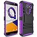 Alcatel A30 Fierce 2017 Phone Case 5.5 Inch, not Tablet Case 8 Inch, Zenic Heavy Duty Shockproof Full-Body Protective Case with Swivel Belt Clip and Kickstand for Alcatel A30 Plus(Black/Purple)
