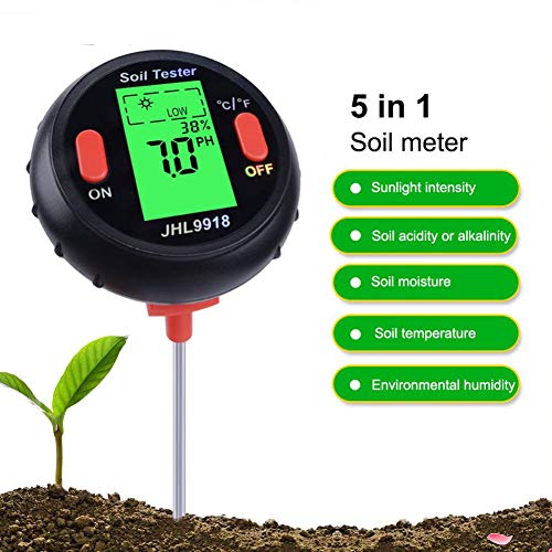 ASDY New Five-in-One Soil Tester, Illuminance Tester, Botanical Garden, Forest Flower, Moist Water, Plant Hydroponic Cultivation Tool