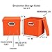Household Essentials 32-1 Decorative Storage Cube Set with Removable Lids | Orange | 2-Pack