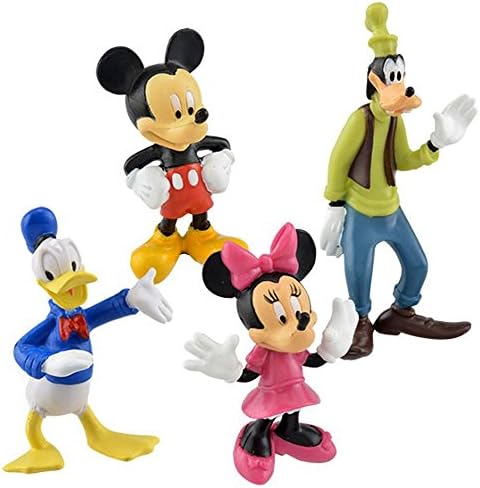 Classic Mickey Mouse, Minnie, Donald Duck, and Goofy 3" Toy Figure Set of 4. Ideal for Birthday Party and Christmas Holiday Gift. Kids, Toddlers, and Baby can Play in Bathtub. Club House.