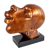 Arte Moderno Escultura – Cabeza de fibra de vidrio – Congo Hombre africano – Martin Klein