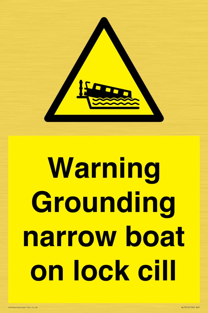 Warning Grounding narrow boat on lock cill Sign - 200x300mm - A4P