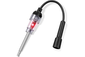 FSTURIOS Inline Spark Plug Tester, Plug in Straight Boot Motor Engine Ignition Lawnmower Checker, Universal Armature Diagnostic Detector Test Light for Check Ignition System