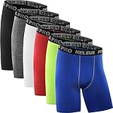 Neleus Men's 3 Pack Performance Compression Shorts