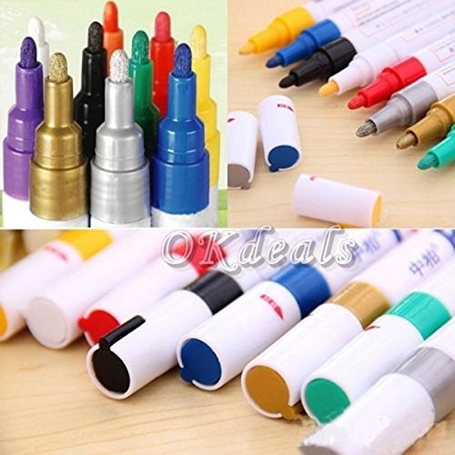 12 Color Universal Waterproof Permanent Paint Marker Pen Car Tyre Tire Tread Rubber Metal