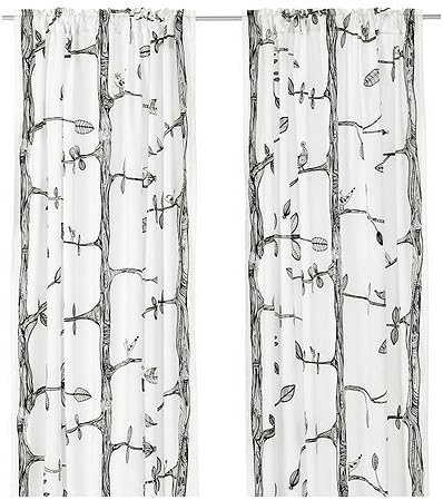 Amazon Com Ikea Tree And Bird Pattern Thin Curtains 1 Pair