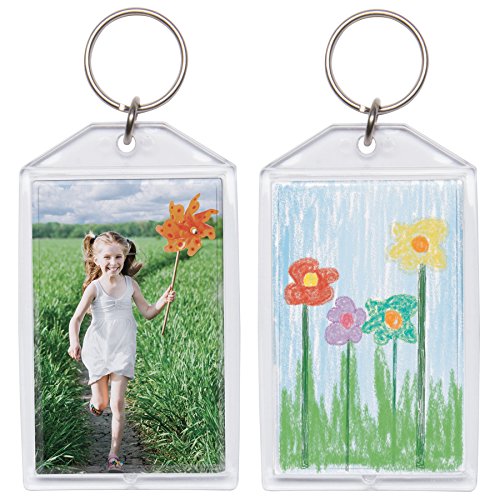 1.75" x 2.75" Acrylic Photo Snap-In Keychain - 25 Pack