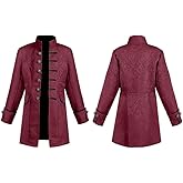 FunParrot Boy's Steampunk Gothic Victorian Coat Uniform Halloween Costume Jacket (Burgundy,155)