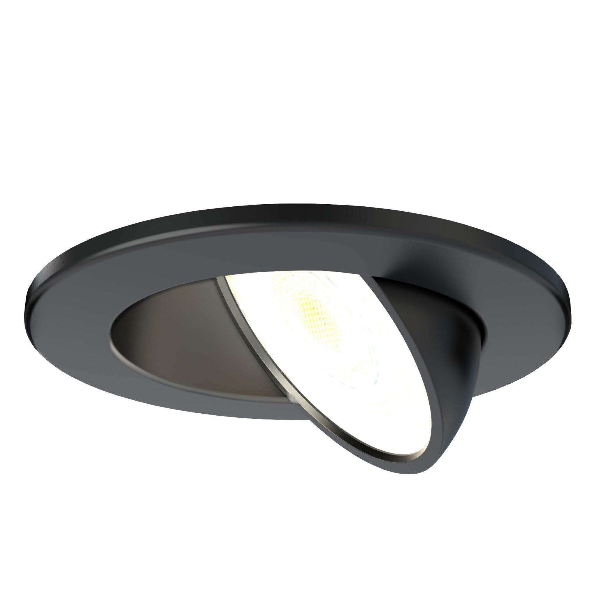 Ledvion - LED Downlight, Black, Dimmable, 5W, IP65, CCT, COB, Ø75mm, 5 Year Guarantee