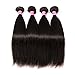QinMei Brazilian Straight Hair 3 Bundles 8A 100% Virgin Unprocessed Human Hair Weave Extensions Brazilian Remy Straight Human Hair Bundles Natural Black Color (18 20 22 inch)