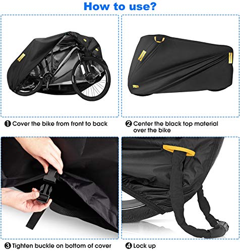 HONZUEN Waterdichte Fietshoes met Slotgaten, Scheurbestendig 210D Nylon Fietshoezen Bescherming Tegen Sneeuw, Stof… - Image 6