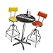 Craftsman Chrome and Vinyl Hydraulic Stool - Comfortable Swiveling Barstool for Home Bar Shop or Garage (Black)