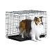 New World 30" Double Door Folding Metal Dog Crate, Includes Leak-Proof Plastic Tray; Dog Crate Measures 30L x 19W x 21H Inches, For Medium Dog Breeds