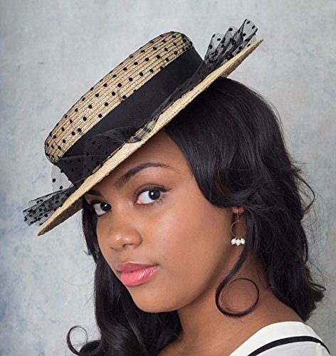 Buy Suffragette Straw Boater Hat With 