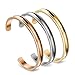 Zuo Bao Stainless Steel Bracelet Grooved Cuff Bangle for Women (3pcs/Set)