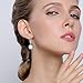 EVER FAITH Women's 925 Sterling Silver CZ 6MM Freshwater Cultured Pearl Elegant Dangle Earrings Clear